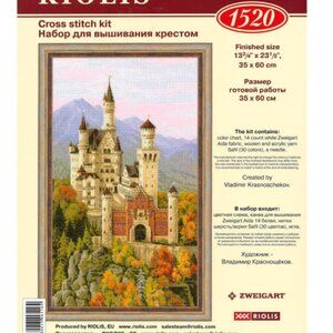 Neuschwanstein Castle Cross Stitch Kit – Advanced | 14ct AIDA | Large Design